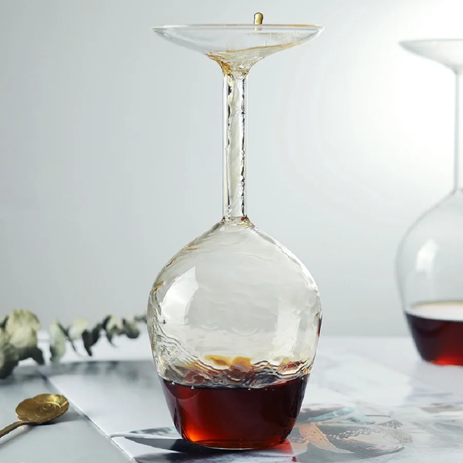 Creative Upside Down Wine Glass 400ML Long Stem Red Wine Cup with Fun Inverted Design Unique Christmas Gift for Wine Lovers - Image 2
