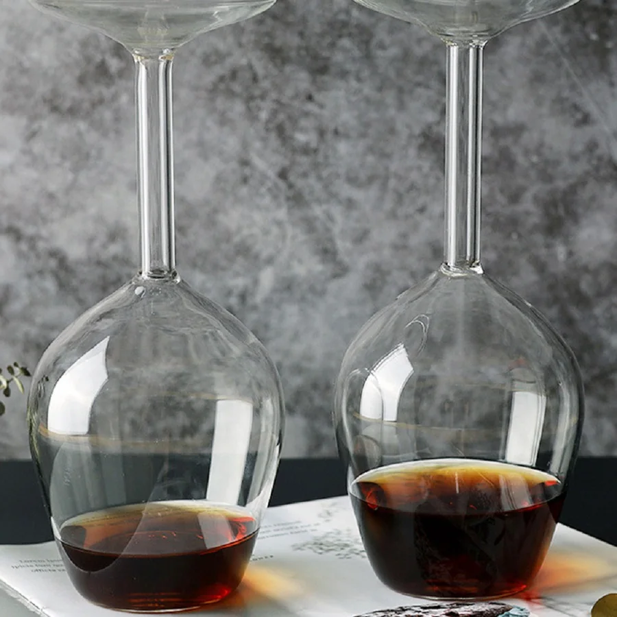 Creative Upside Down Wine Glass 400ML Long Stem Red Wine Cup with Fun Inverted Design Unique Christmas Gift for Wine Lovers - Image 4