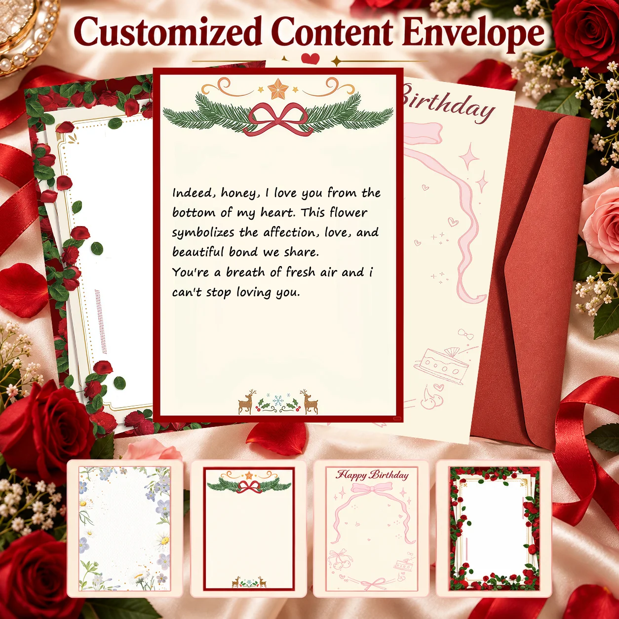 Customized Envelopes for DIY, Valentine's Day, Christmas, Mailing Letters, Friend Greeting Cards and Company Document Printing