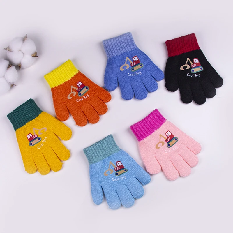 Cute Cartoon Kids Knitted Gloves Anti-Cold Children Cycling Glove 2-4Year Boy Girl Hand Winter Warmer Baby Full Finger Mittenss - Image 2