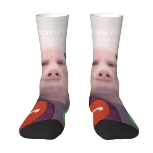 Cute John Pig Men's Socks Personality Novelty Funny Socks Breathable Skin-friendly Soft Non-slip Sports Socks Crazy Party Gifts