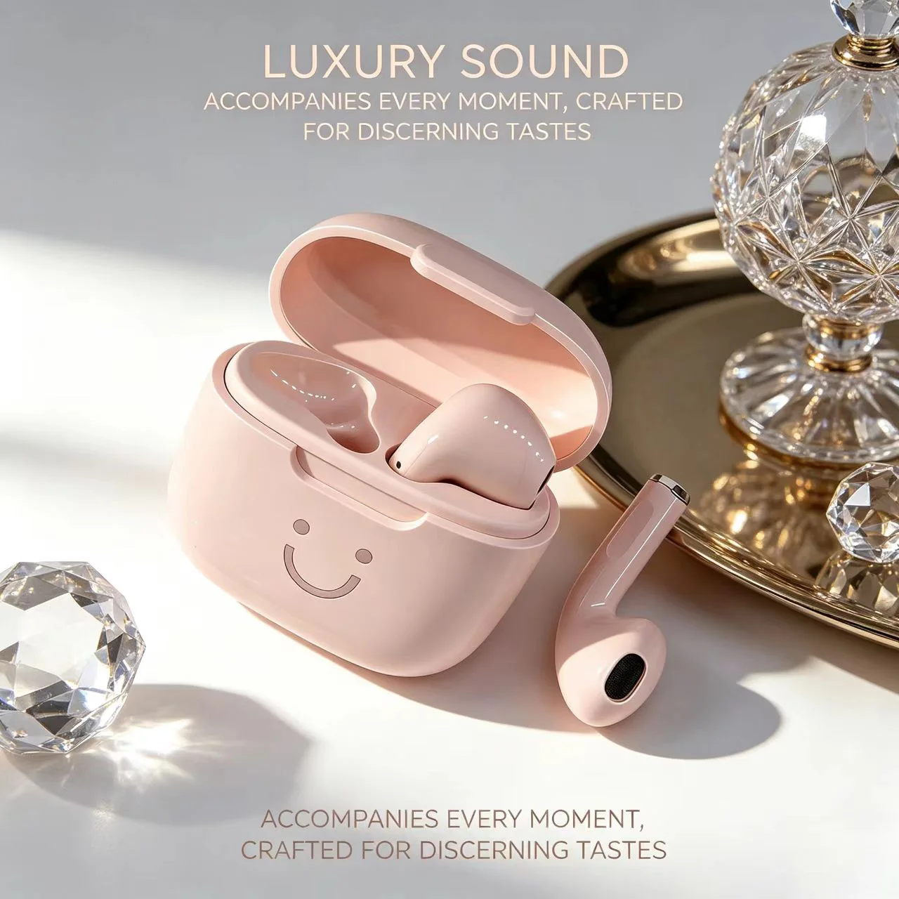 Cute Smile Macaron TWS Bluetooth Earphones Half In-Ear Wireless Headphones Long Battery Life Fashion Headset For Girls Students - Image 2
