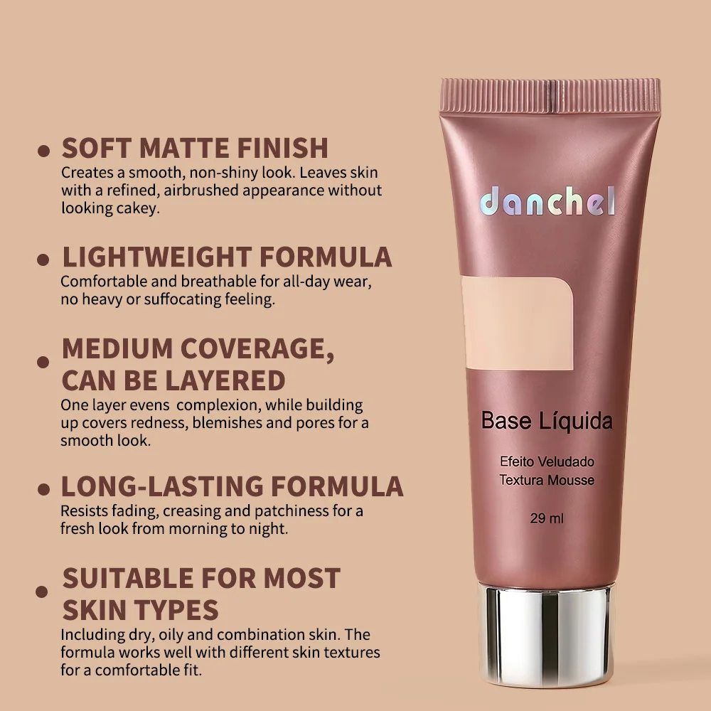 DANCHEL Mousse Velvet Foundation Stable Long Wear No Patchy For Daily Commute Light Mousse Texture Suitable For Most Skin Types - Image 3