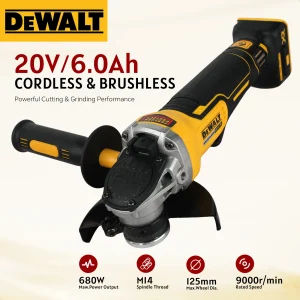 DEWALT DCG405 125mm Flat Head Angle Grinder 18V Brushless Bare Tool for Metal Cutting Wood Grinding