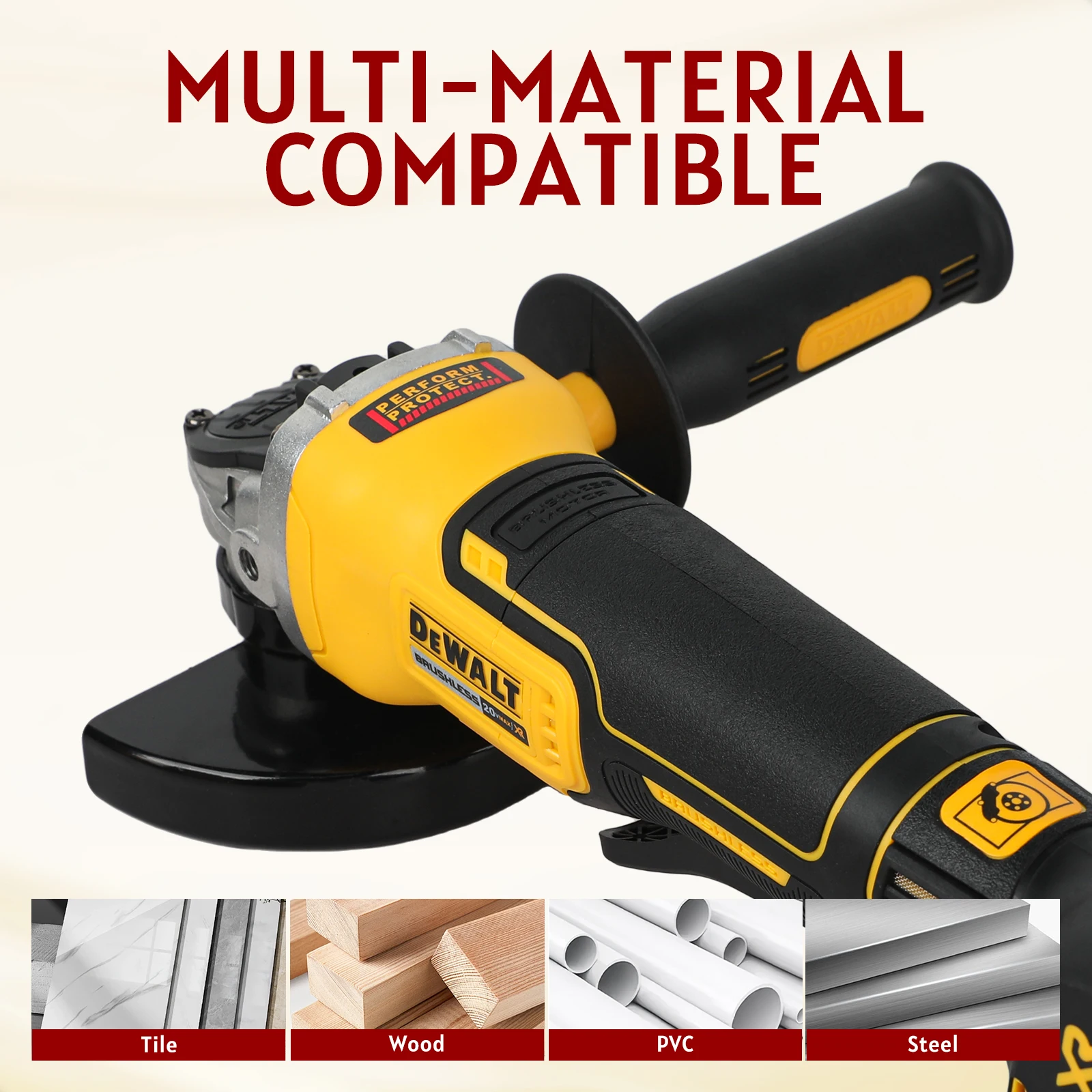 DEWALT DCG405 125mm Flat Head Angle Grinder 18V Brushless Bare Tool for Metal Cutting Wood Grinding - Image 5