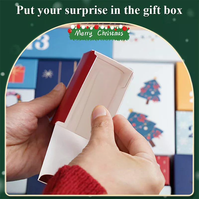 DIY Advent Calendar Christmas Countdown Calendars With 24 Cardboard Treasure Boxes Xmas Empty Countdown Calendar - Image 2