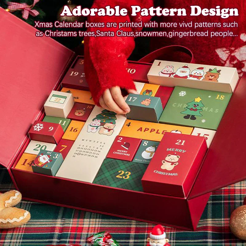DIY Advent Calendar Christmas Countdown Calendars With 24 Cardboard Treasure Boxes Xmas Empty Countdown Calendar - Image 4