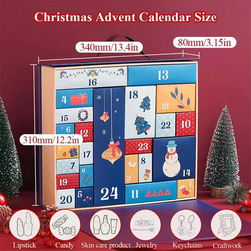 DIY Advent Calendar Christmas Countdown Calendars With 24 Cardboard Treasure Boxes Xmas Empty Countdown Calendar - Image 6