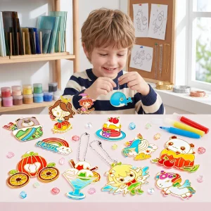 DIY Crystal Gel Painting Kit Craft Handmade Toy Children Graffiti Coloring Gift Fairy Tale & Animal Themes Educational Art Kits