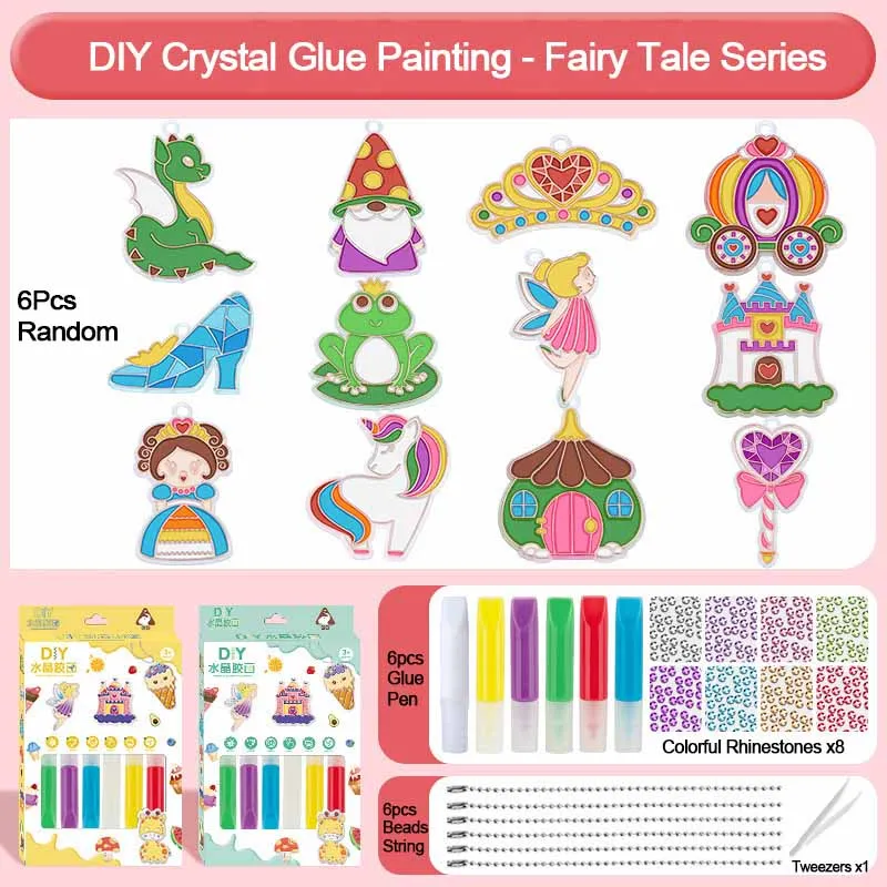 DIY Crystal Gel Painting Kit Craft Handmade Toy Children Graffiti Coloring Gift Fairy Tale & Animal Themes Educational Art Kits - Image 6