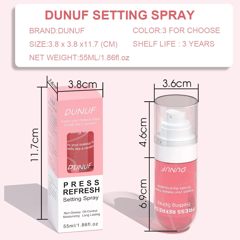 DUNUF 1 Pcs Moisturizing Makeup Setting Spray - Prevents Melting Fading No Oil Long-lasting Freshness for Facial Makeup - Image 6