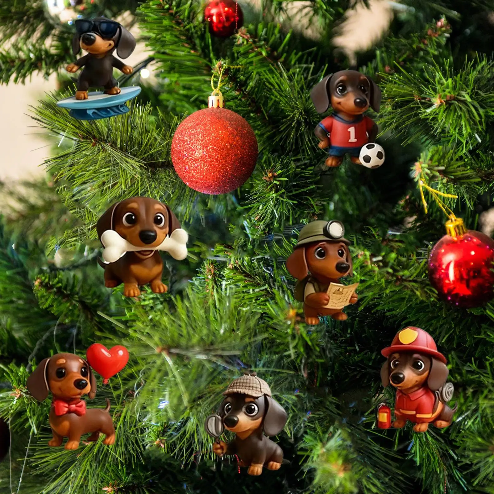 Dachshund Christmas Advent Calendar 2026 2D Acrylic Dog Pendants 24 Days Countdown Calendar Collectible Cute Animal Ornaments - Image 4