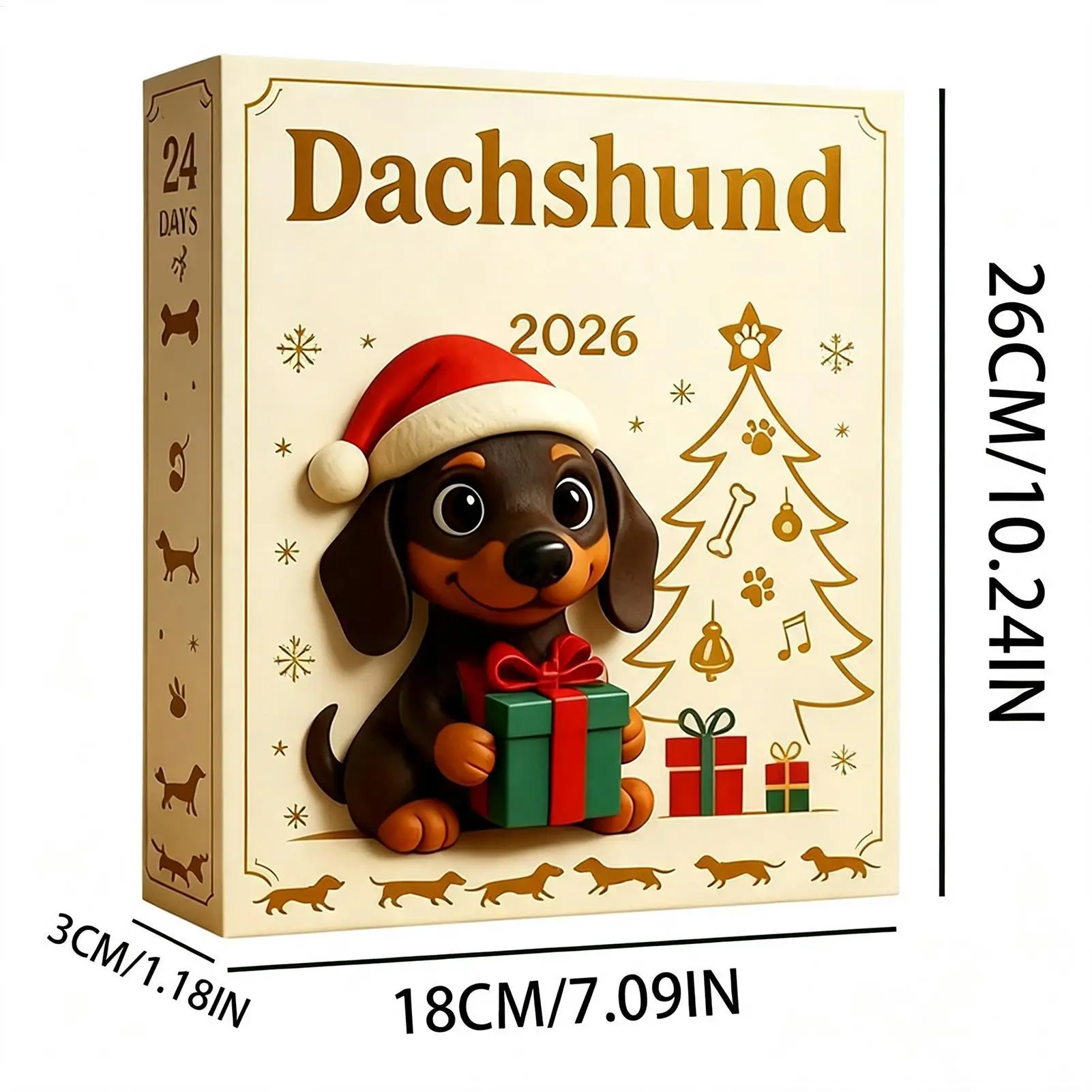 Dachshund Christmas Advent Calendar 2026 2D Acrylic Dog Pendants 24 Days Countdown Calendar Collectible Cute Animal Ornaments - Image 6