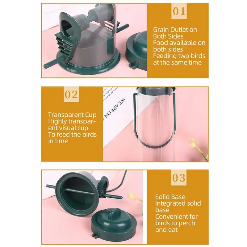 Dangling Bird Feeder Bird Food Dispenser Chew-Proof Bird Food Container & Dispenser Bird Feeding Tool for Home Garden Outside - Image 4