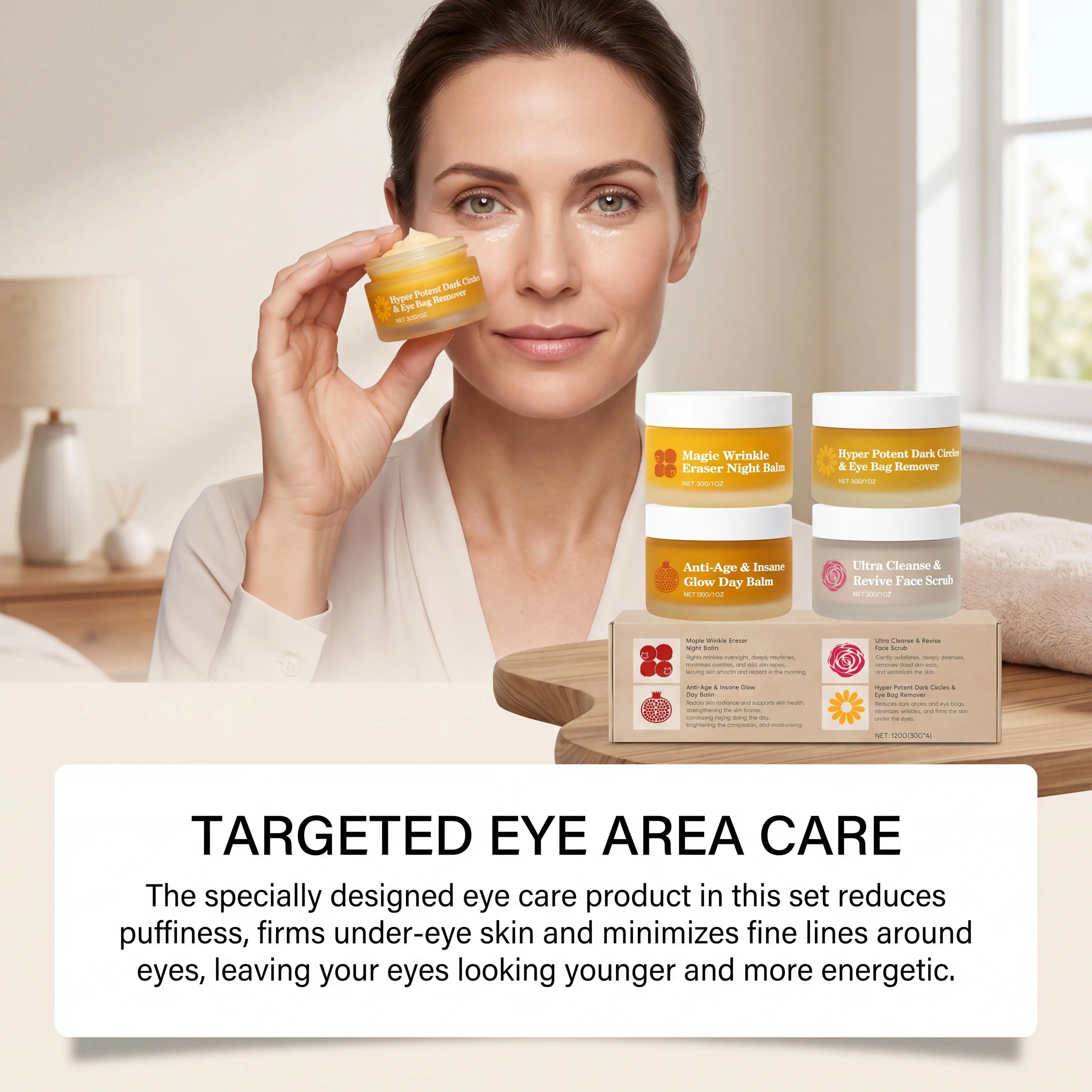 Day Night Skincare Set Moisturizing Repair Skin Barrier Brightening Facial Skins Multi Functional Skincare Eye Face Care Combov - Image 5