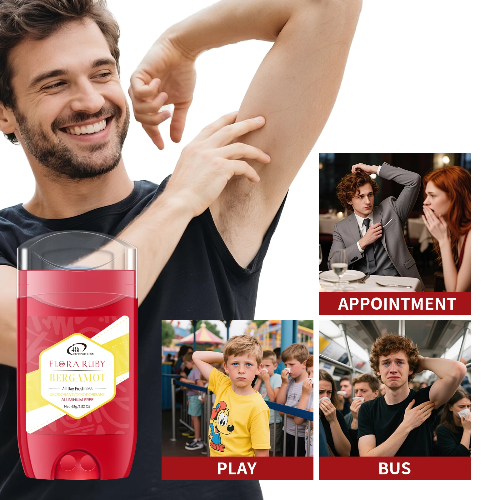 Deodorant Stick,Pure Sports Deodorant Stick Aluminum Free, 48H Long-Lasting Freshness Scent High Endurance 68g/2.82OZ - Image 4