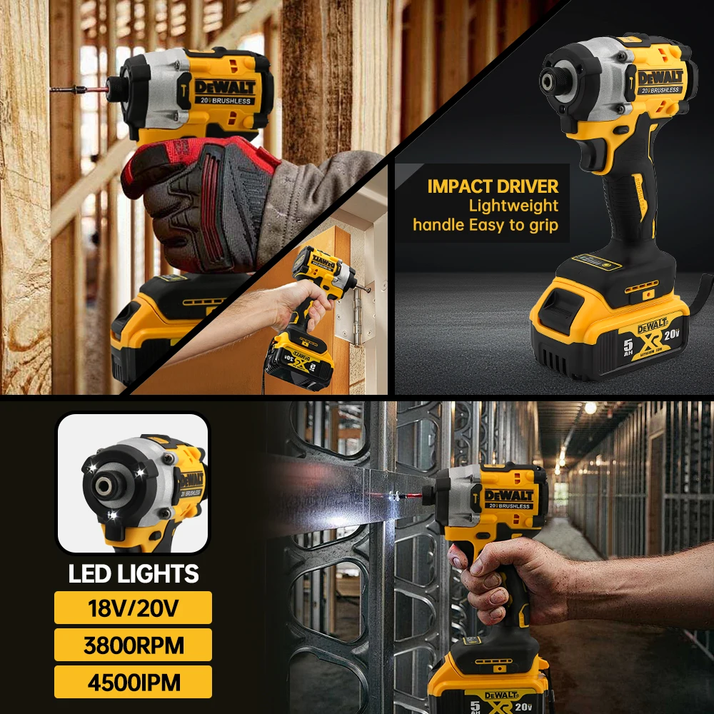 Dewalt DCF860 Cordless Brushless Electric Screwdriver Impact Function 20V Battery 282N.m Lightweight at 1kg Electric Power Tool - Image 2