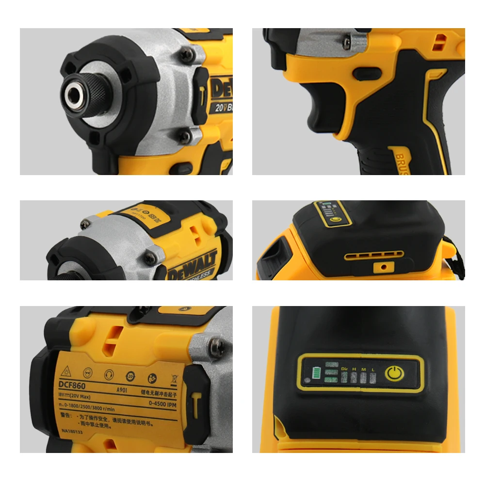 Dewalt DCF860 Cordless Brushless Electric Screwdriver Impact Function 20V Battery 282N.m Lightweight at 1kg Electric Power Tool - Image 4