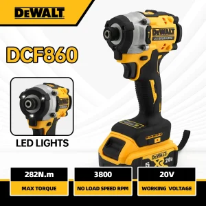 Dewalt DCF860 Cordless Brushless Electric Screwdriver Impact Function 20V Battery 282N.m Lightweight at 1kg Electric Power Tool