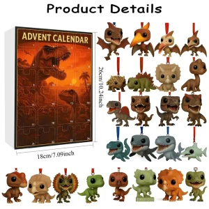 Dinosaur Park Christmas Countdown Calendar with 24 Surprise Figures Christmas Advent Calendar for Halloween and Christmas