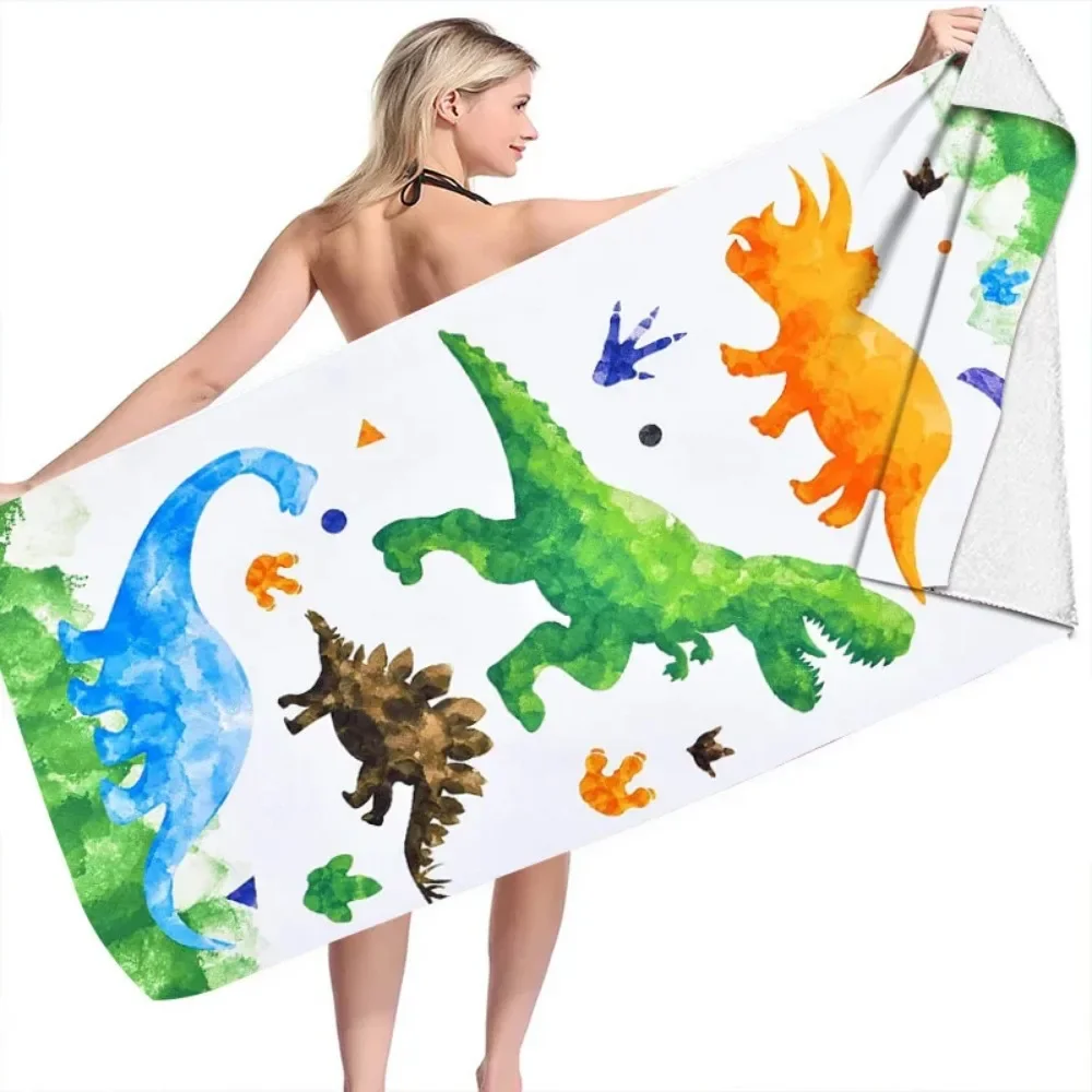 Dinosaur Series Beach Towel Microfiber Bath Towels Yoga Mat Sport Swimming Towels Absorbent Bath Towel For Girl Kids Gifts - Image 2