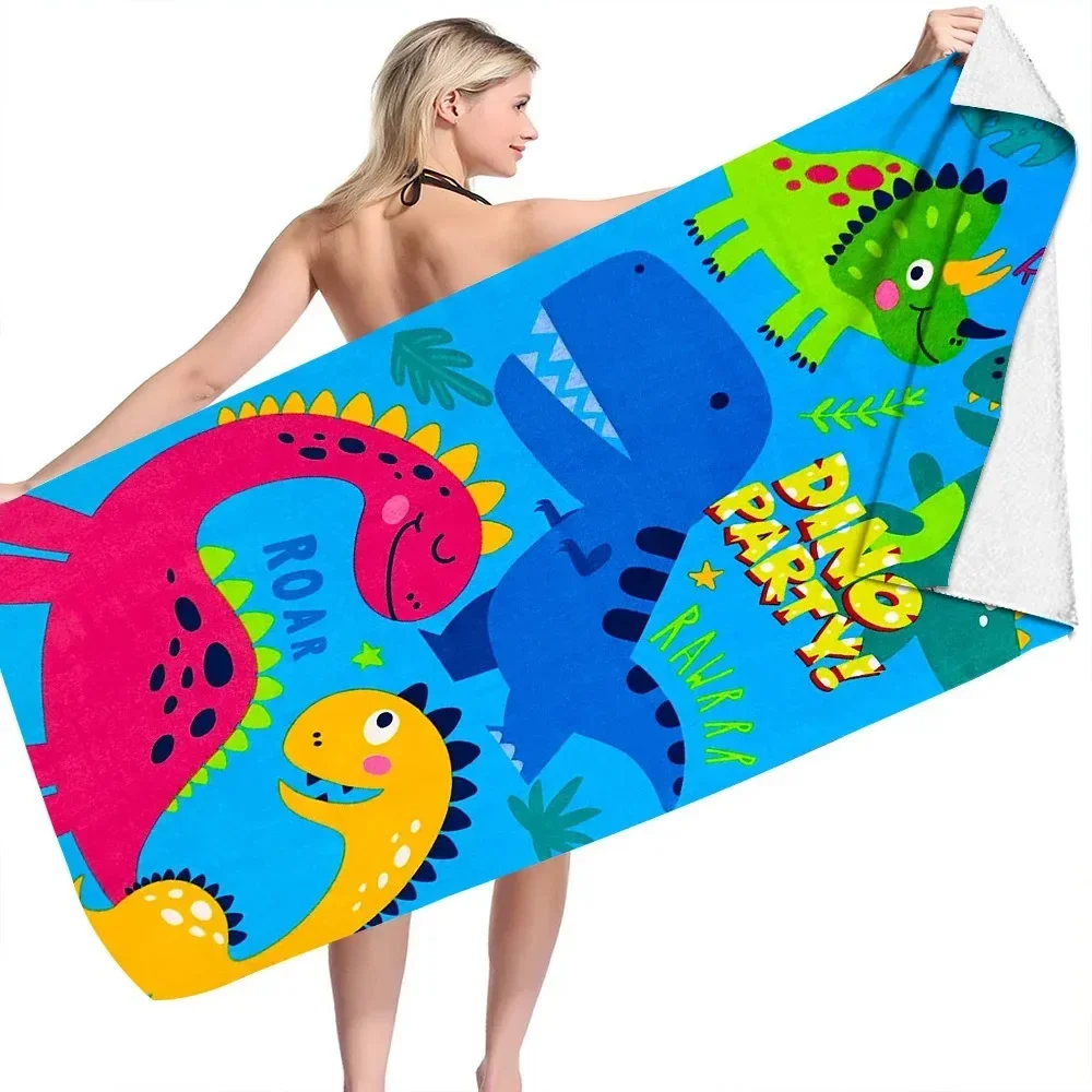 Dinosaur Series Beach Towel Microfiber Bath Towels Yoga Mat Sport Swimming Towels Absorbent Bath Towel For Girl Kids Gifts - Image 5