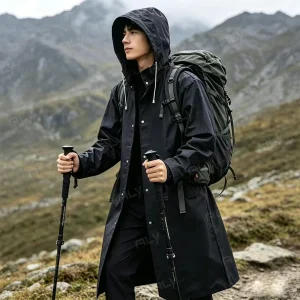 Disposable EVA Raincoat Unisex Hooded Waterproof Long Rain Coat Black Outdoor Hiking Camping Fishing Travel Wear For Men Women