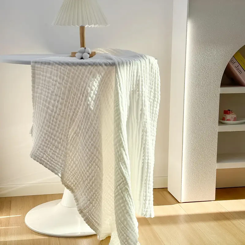 Double-Layer Wrinkled Gauze Tablecloth Rectangular Cotton Muslin Fabric Wedding Table Decoration for Kitchen Birthday Home Decor - Image 2