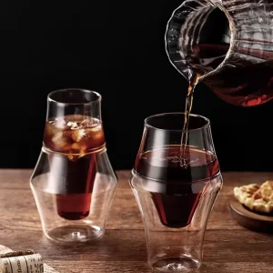Double Wall Glass Espresso Cups Anti-scald Reusable Tea Mug Glass Wine Cup Home Barista Coffee Accessories 120/250/335ml
