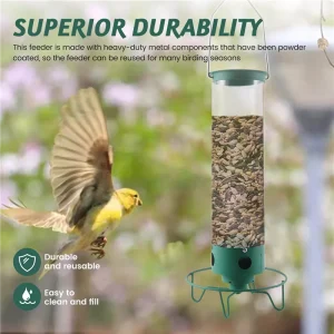 Droll Yankees Squirrel-Proof Wild Bird Feeder Outdoor Patio Wrought Iron Hanging Bird Feeder-B51B