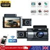 Dual Lens Car Dash Cam with WIFI, Front & Rear Car DVR Video Recorder Built-in G Sensor, Night Vision Vehicle Camera for Loop Recording and Driving Safety Monitoring