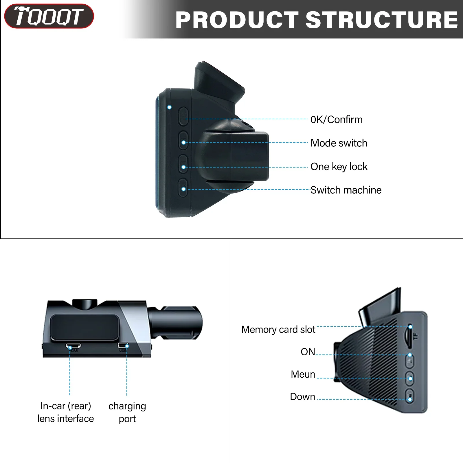 Dual Lens Car Dash Cam with WIFI, Front & Rear Car DVR Video Recorder Built-in G Sensor, Night Vision Vehicle Camera for Loop Recording and Driving Safety Monitoring - Image 3