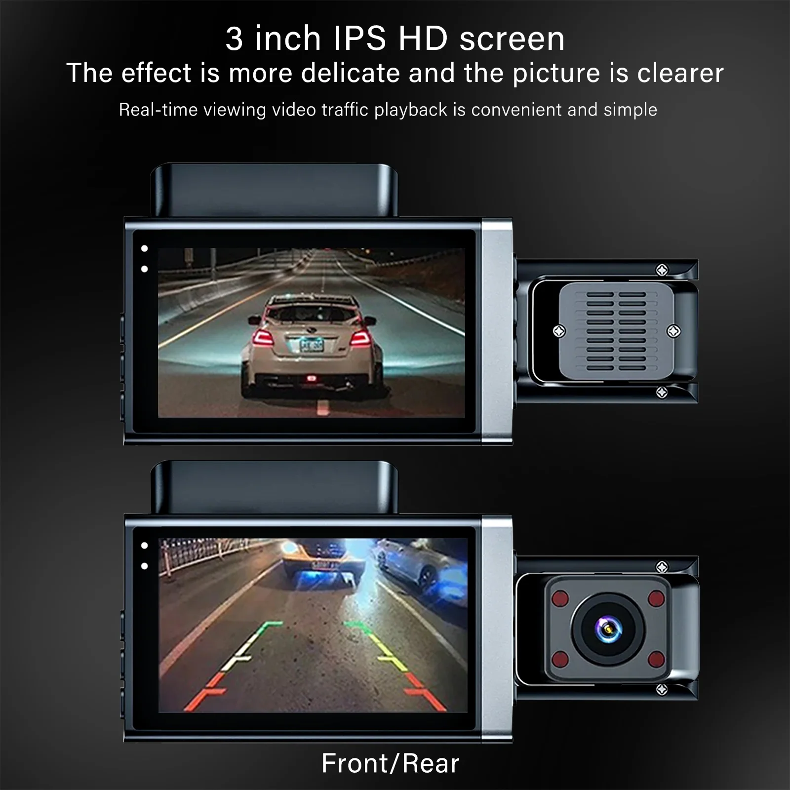 Dual Lens Car Dash Cam with WIFI, Front & Rear Car DVR Video Recorder Built-in G Sensor, Night Vision Vehicle Camera for Loop Recording and Driving Safety Monitoring - Image 8