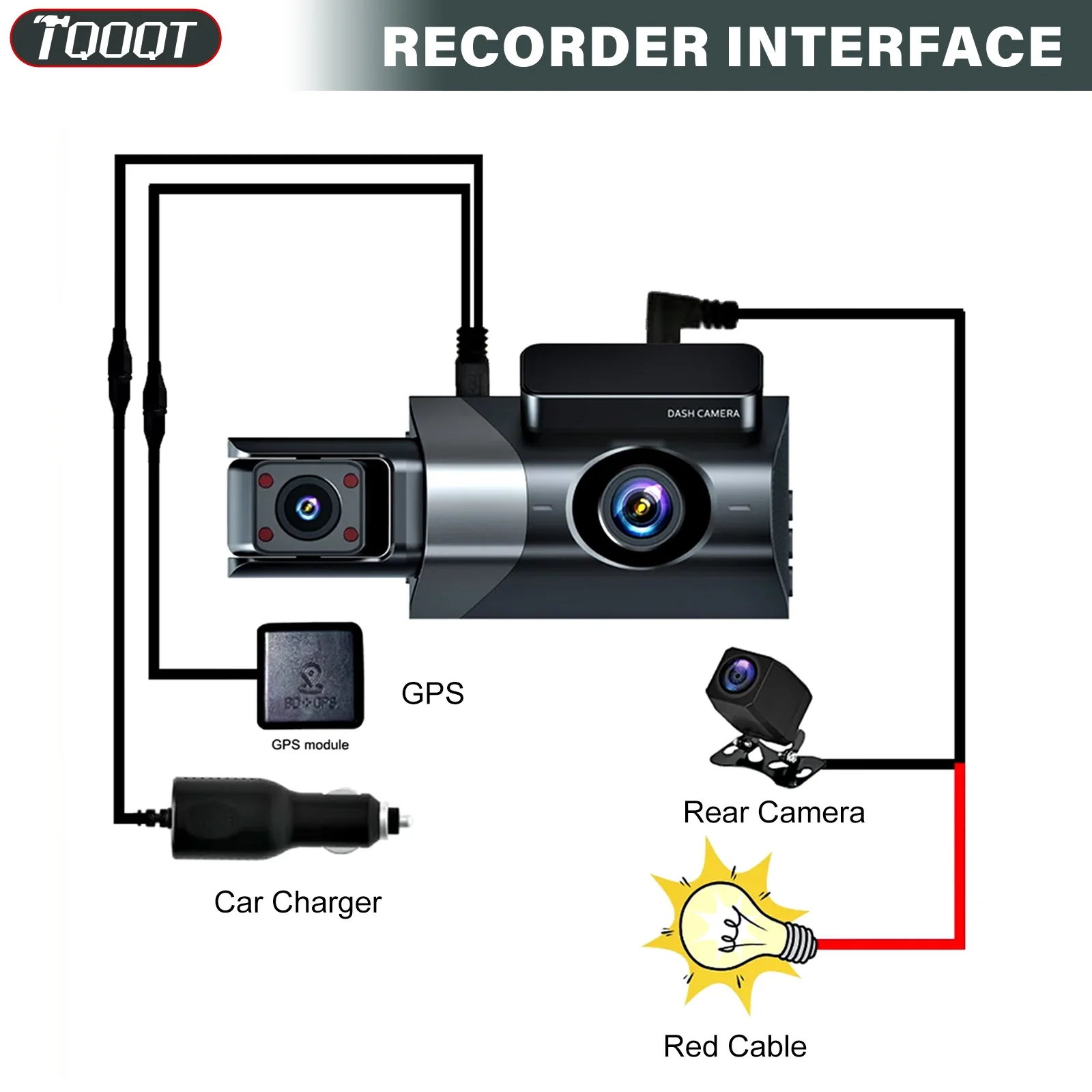 Dual Lens Car Dash Cam with WIFI, Front & Rear Car DVR Video Recorder Built-in G Sensor, Night Vision Vehicle Camera for Loop Recording and Driving Safety Monitoring - Image 5