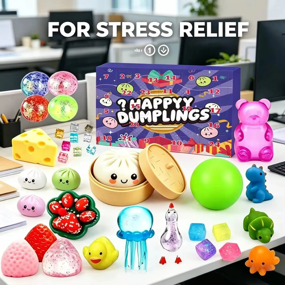 Dumpling Squishy Advent Calendar 2026 Mystery Dumpling Countdown Calendar Random Bao Bun Squeeze Fidget Toys for Stress Relief - Image 2