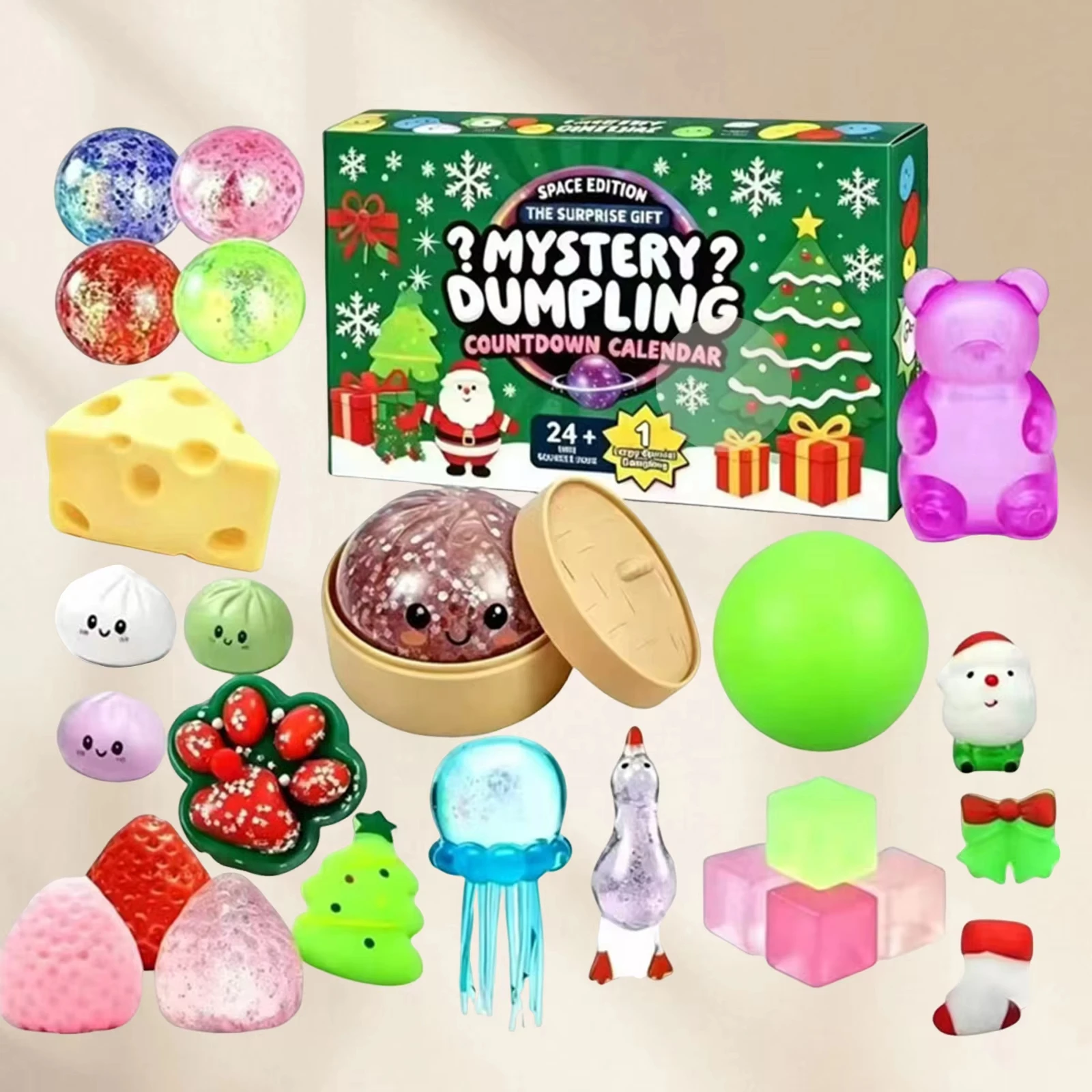 Dumpling Squishy Advent Calendar 2026 Mystery Dumpling Countdown Calendar Random Bao Bun Squeeze Fidget Toys for Stress Relief - Image 4