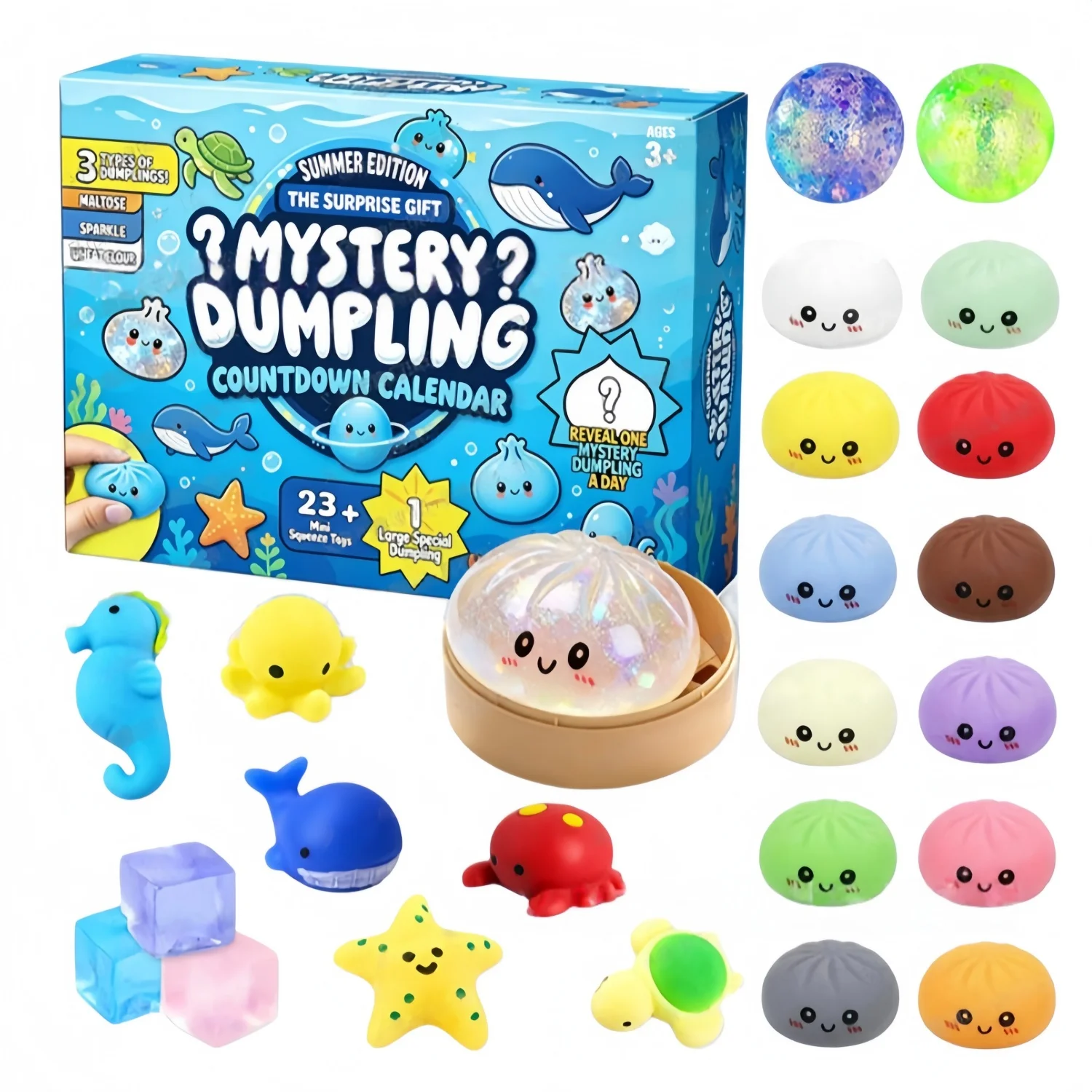 Dumpling Squishy Advent Calendar 2026 Mystery Dumpling Countdown Calendar Random Bao Bun Squeeze Fidget Toys for Stress Relief - Image 9