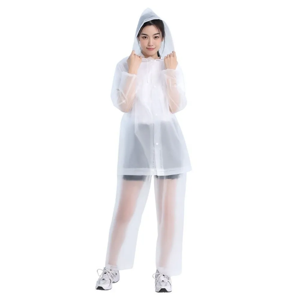 Durable Eva Raincoat Set Full Coverage Windproof Cycling Raincoat Adjustable Strengthen Buttons Split Raincoat Cycling - Image 2