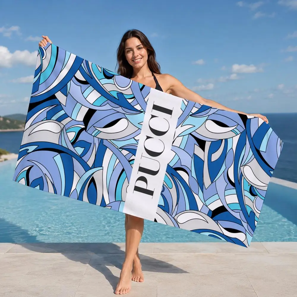E-e-emmmilio puccis Towel ultra-fine fiber quick drying absorbent towel, beach swimming vacation beach towel - Image 2