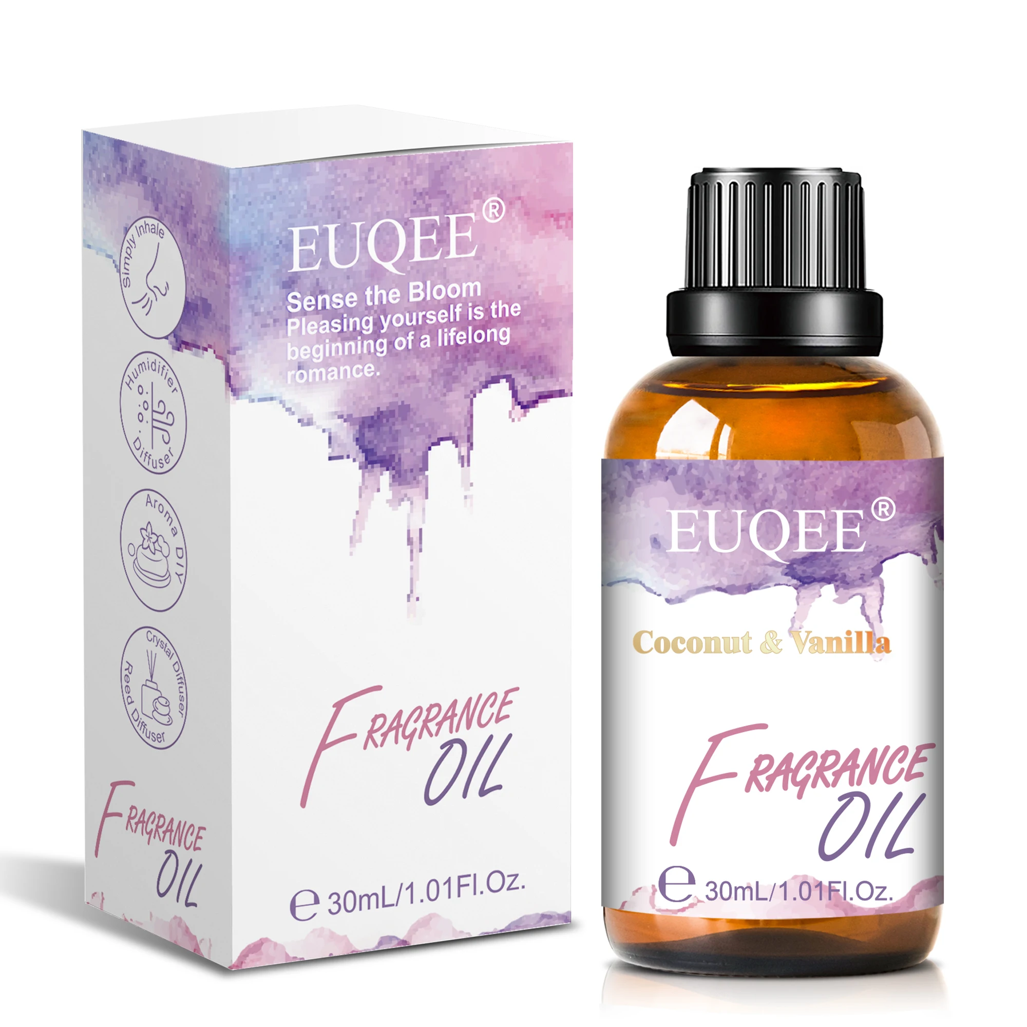 EUQEE Aromatic Fragrance Oil For Car Diffuser 30ml White Musk Angel Sea Breeze Coconut & Vanilla Dragons Blood Aromatherapy Oil - Image 2