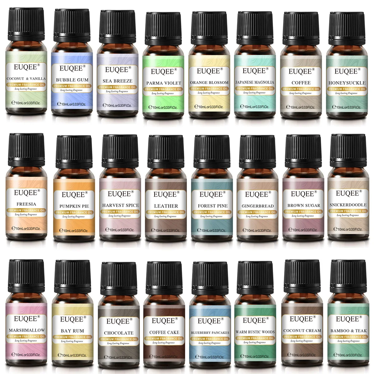 EUQEE Essence Oils for Aroma Diffuser 10ml Premium Fragrance Oil for Making Candle Aromatherapy Humidifiers Air Freshener