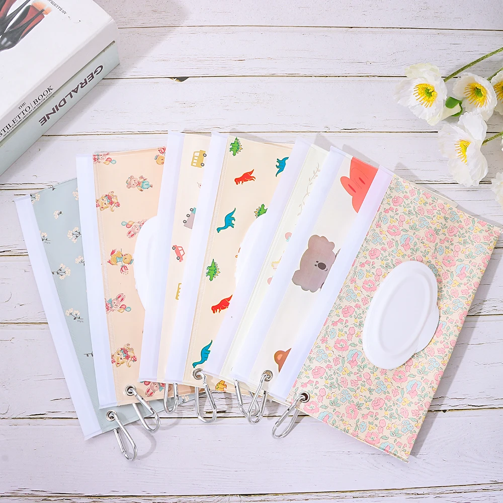 EVA Baby Wet Wipe Pouch Portable Buckle Wipes Holder Case Flip Cover Snap-Strap Reusable Refillable Wipe Bag Outdoor Tissue Box - Image 7