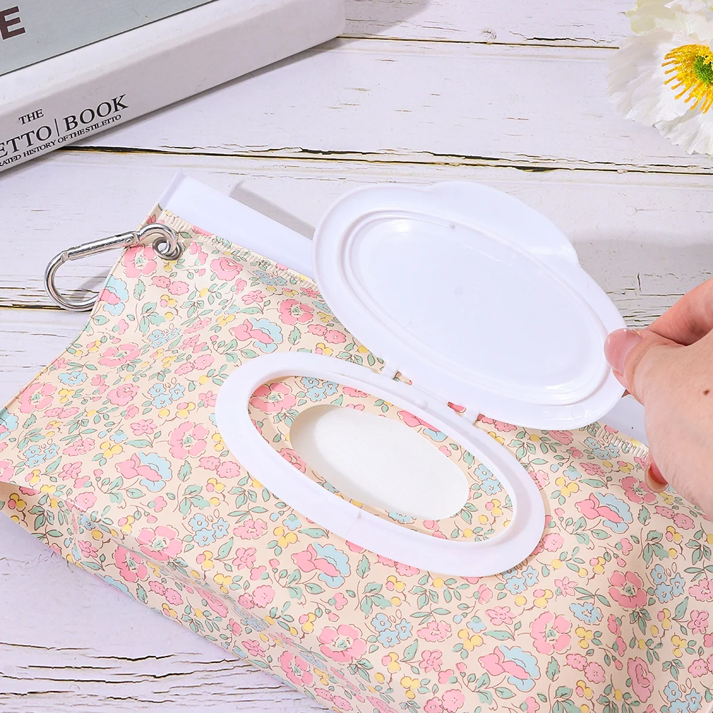 EVA Baby Wet Wipe Pouch Portable Buckle Wipes Holder Case Flip Cover Snap-Strap Reusable Refillable Wipe Bag Outdoor Tissue Box - Image 4