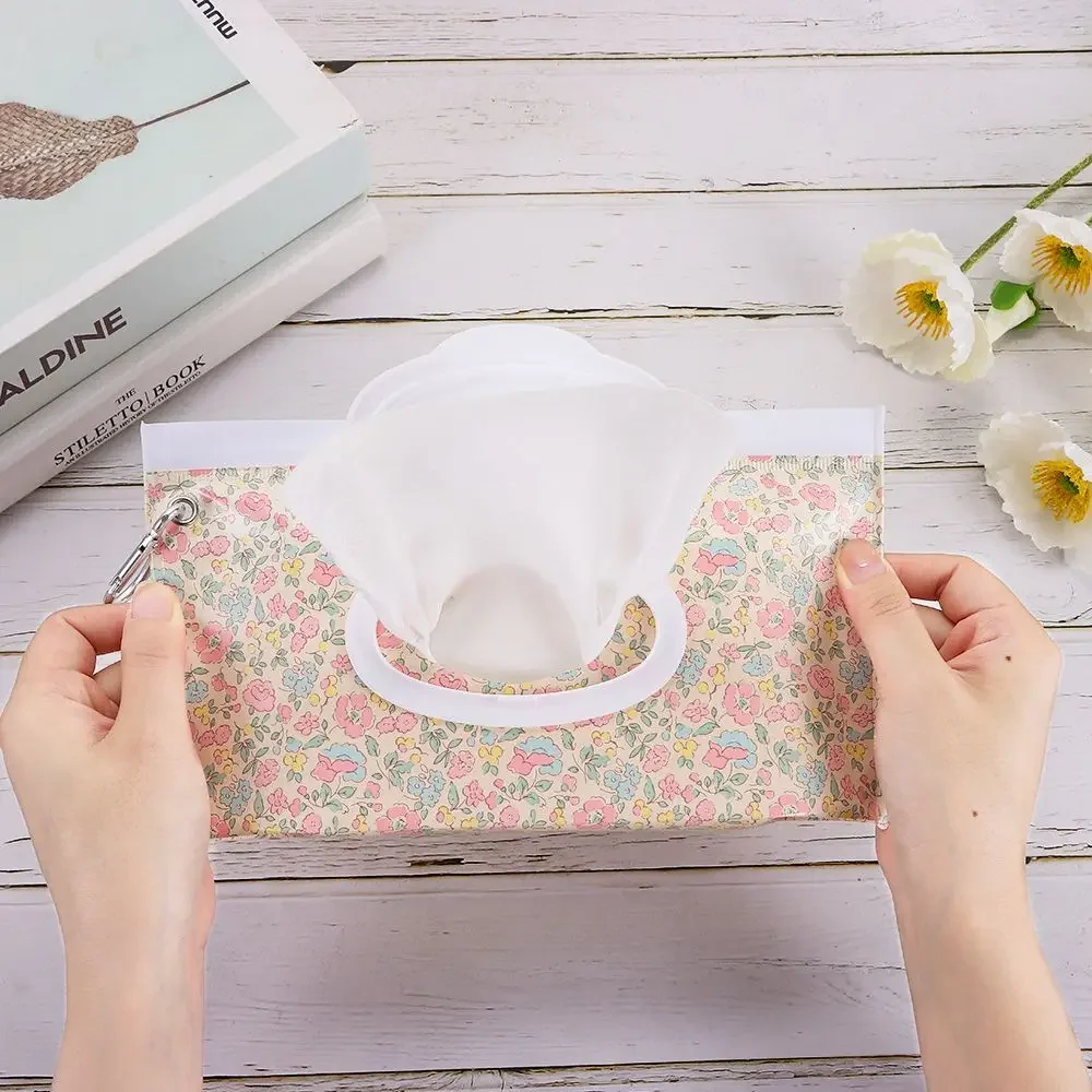 EVA Baby Wet Wipe Pouch Portable Buckle Wipes Holder Case Flip Cover Snap-Strap Reusable Wet Wipe Pouch Refillable Tissue Box - Image 4