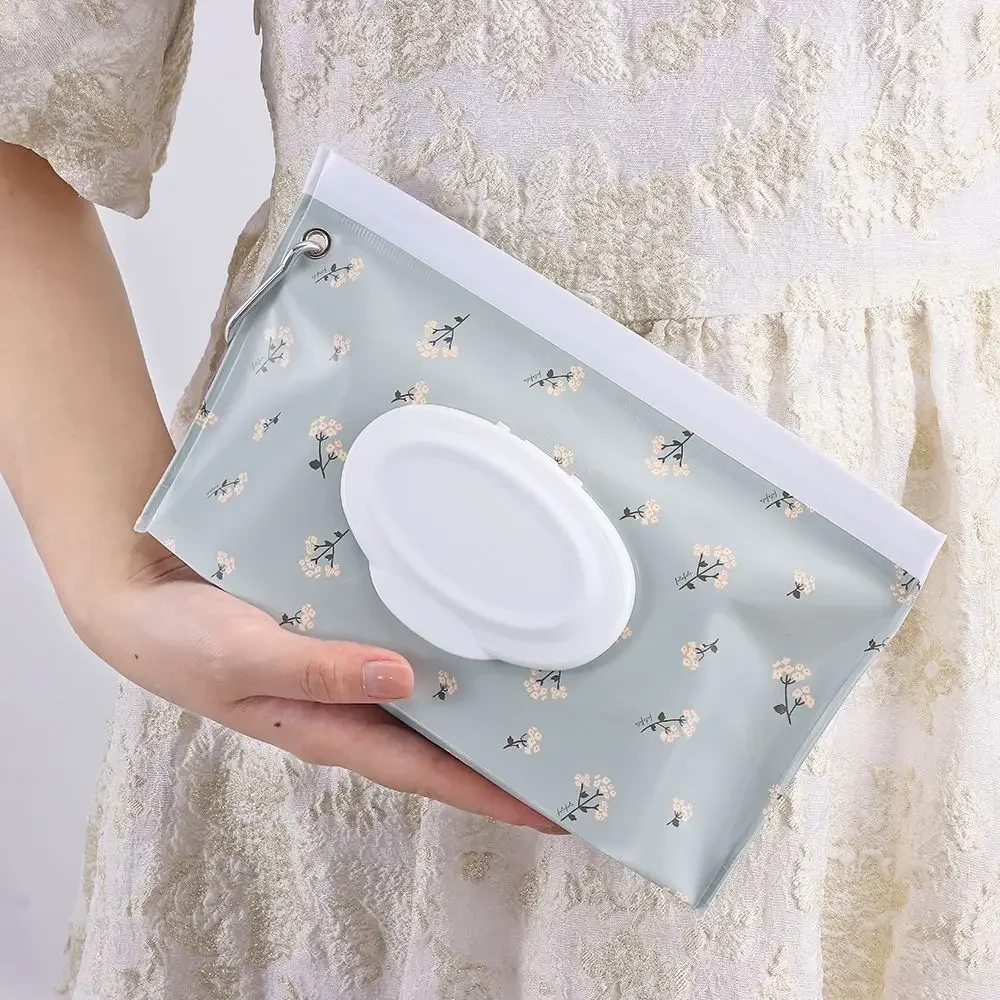 EVA Baby Wet Wipe Pouch Portable Buckle Wipes Holder Case Flip Cover Snap-Strap Reusable Wet Wipe Pouch Refillable Tissue Box - Image 5