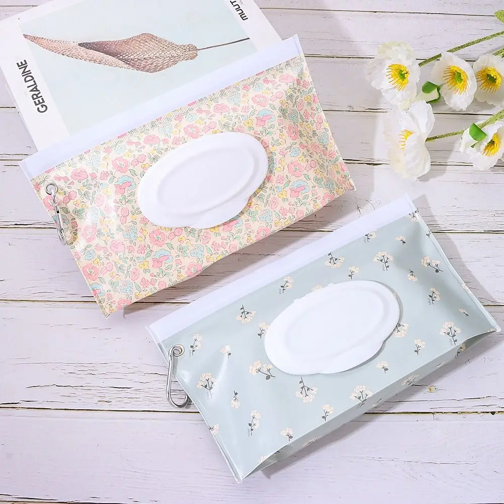 EVA Baby Wet Wipe Pouch Portable Buckle Wipes Holder Case Flip Cover Snap-Strap Reusable Wet Wipe Pouch Refillable Tissue Box