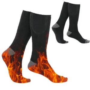 Electric Heated Socks 3 Level Temperature Electric Heating Socks Cold-Proof Skiing Sock for Cycling Camping Skating
