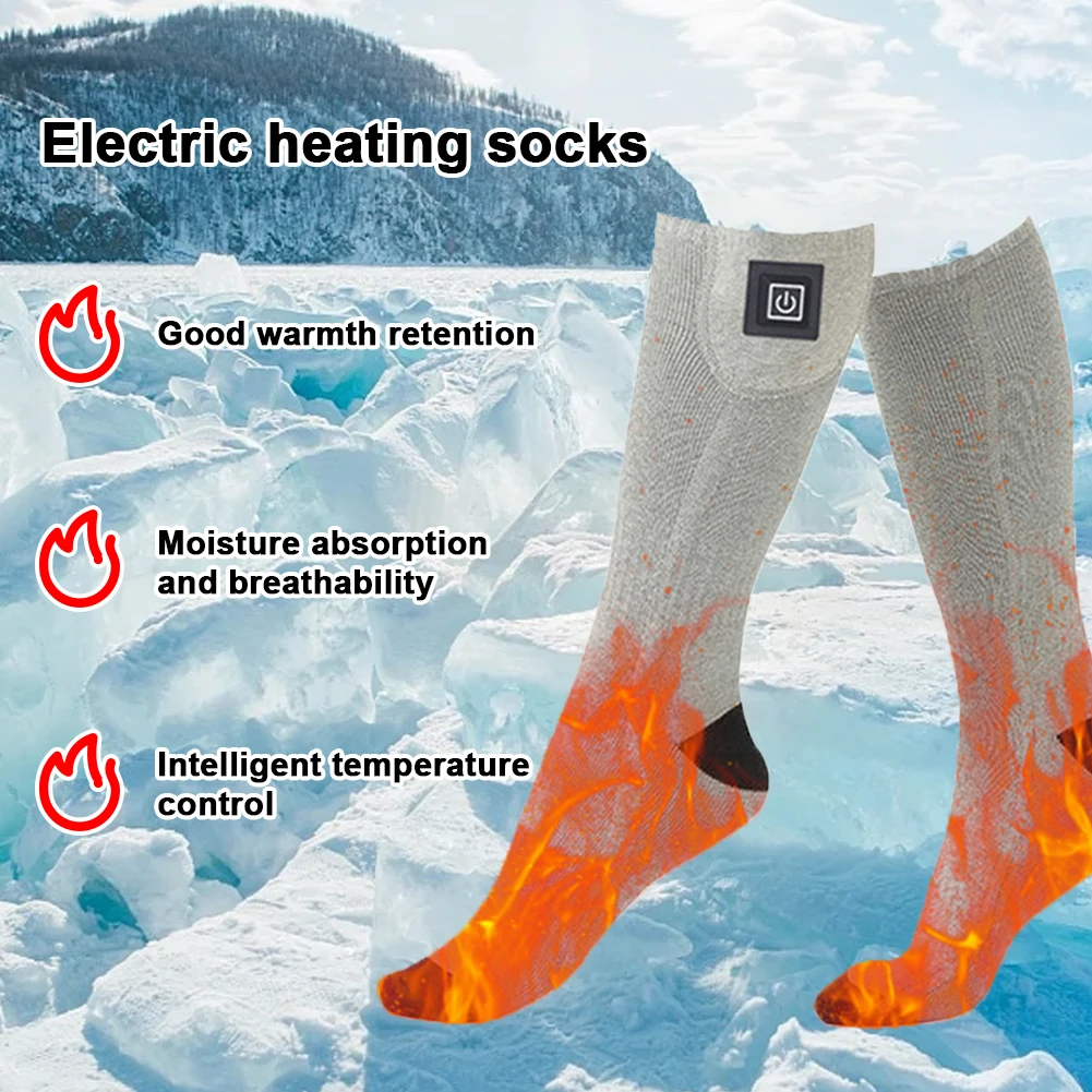 Electric Heated Socks 3 Level Temperature Electric Heating Socks Cold-Proof Winter Warm Thermal Socks for Outdoor Skiing Hiking - Image 2