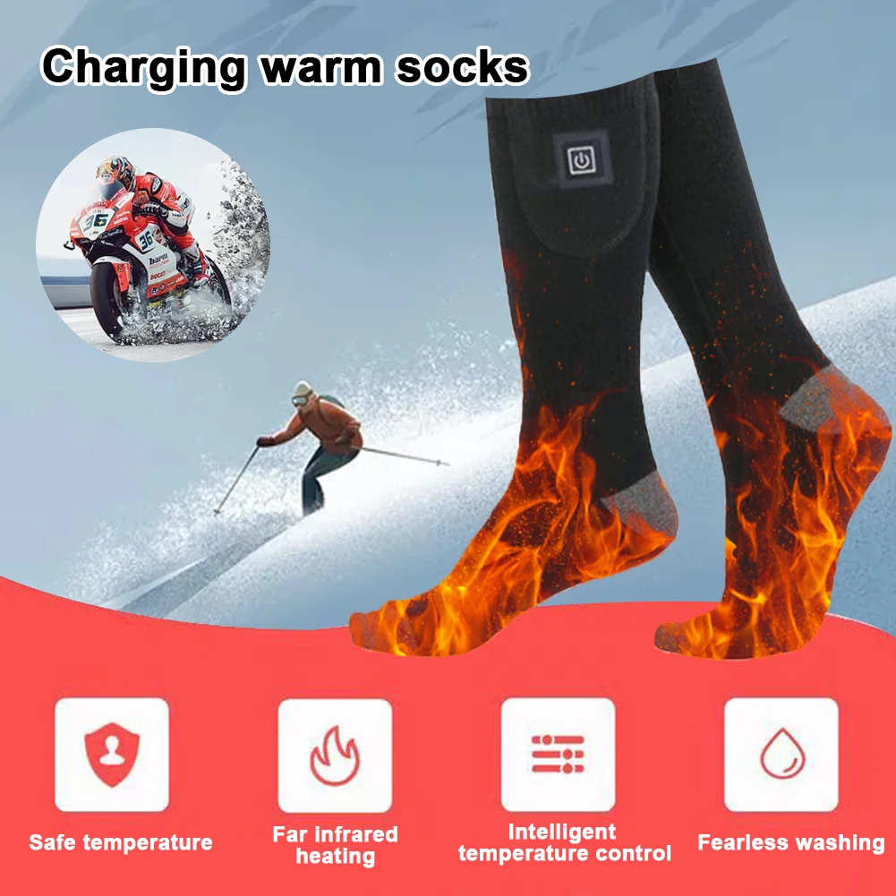 Electric Heated Socks 3 Level Temperature Electric Heating Socks Cold-Proof Winter Warm Thermal Socks for Outdoor Skiing Hiking - Image 5