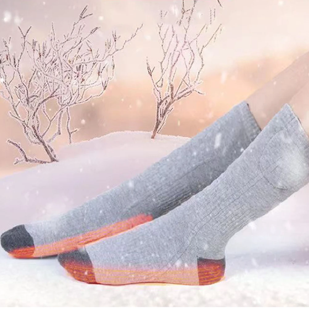 Electric Heated Socks 3 Level Temperature Electric Heating Socks Cold-Proof Winter Warm Thermal Socks for Outdoor Skiing Hiking